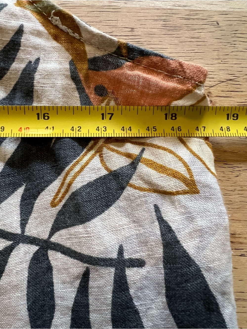 Button Front Tropical Print Tank Top 100% Linen - Picture 8 of 13